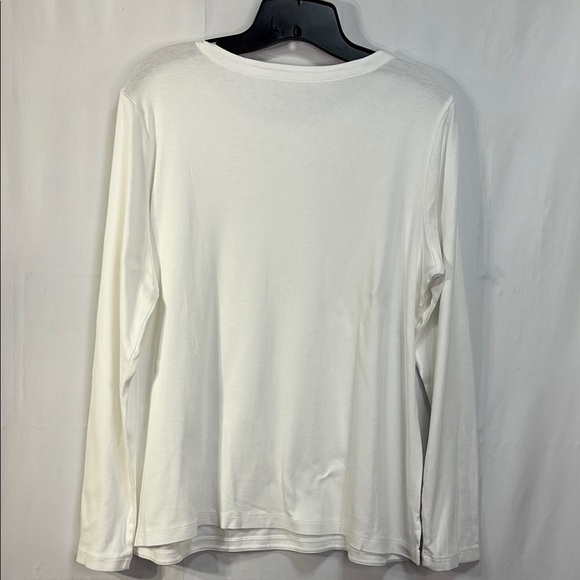J. Jill Cream Fitted Long Sleeve Tee crewneck, Pima cotton - Picture 4 of 5